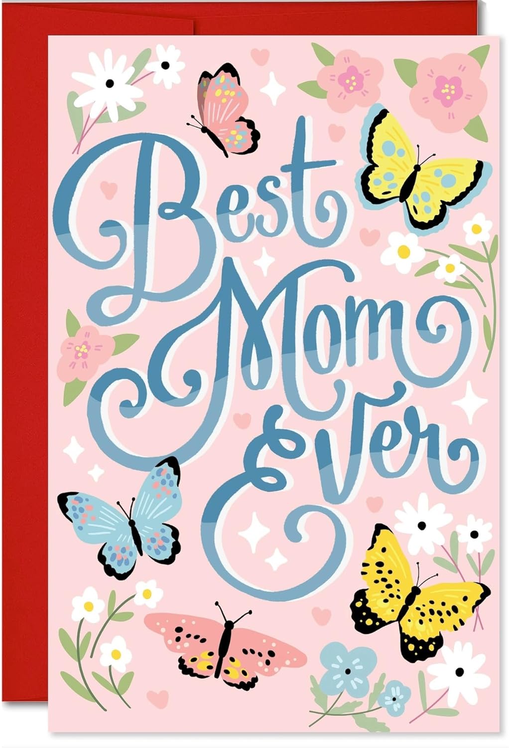 Mother's Day Card, Self-Adhesive Envelope, Best Mom Ever, Made in USA, 320 GSM Mother's Day Card, Self-Adhesive Envelope, Best Mom Ever, Made in USA, 320 GSM